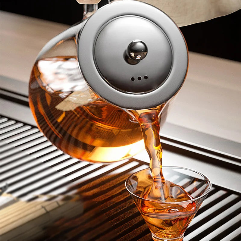 Heat-Resistant Glass Teapot with Stainless Steel Infuser