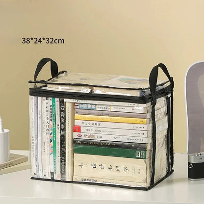 Foldable Transparent Book Storage Organizer Box