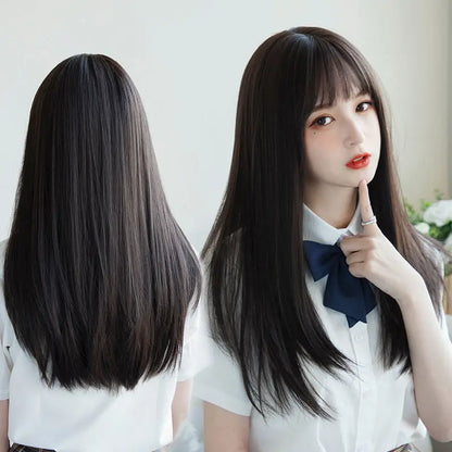 Korea JK Girl Synthetic Cosplay Wig with Air Bangs
