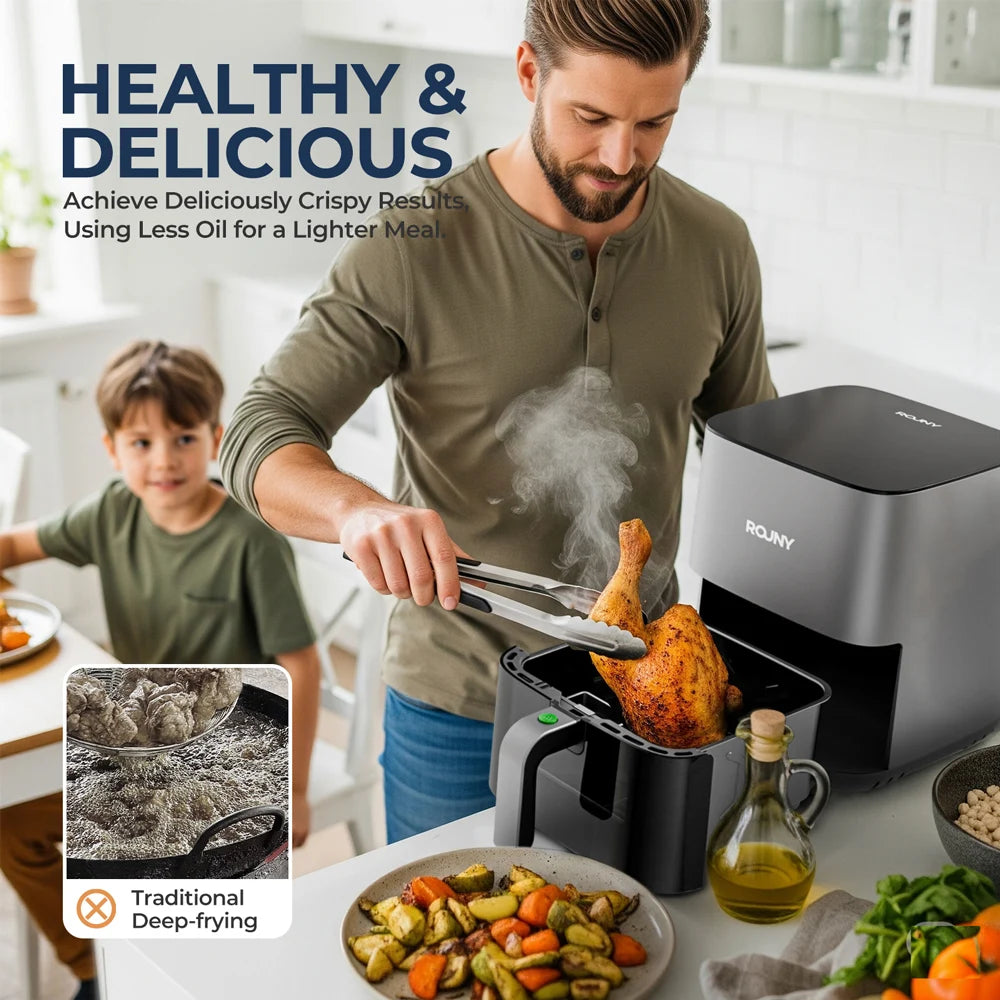 5L Electric Air Fryer with Touch Control & Nonstick Basket