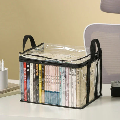 Foldable Transparent Book Storage Organizer Box