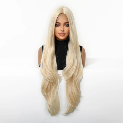 Long Golden Blonde Wavy Synthetic Wig