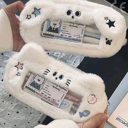 Large Kawaii Plush Pencil Case