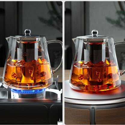 Heat-Resistant Glass Teapot with Stainless Steel Infuser