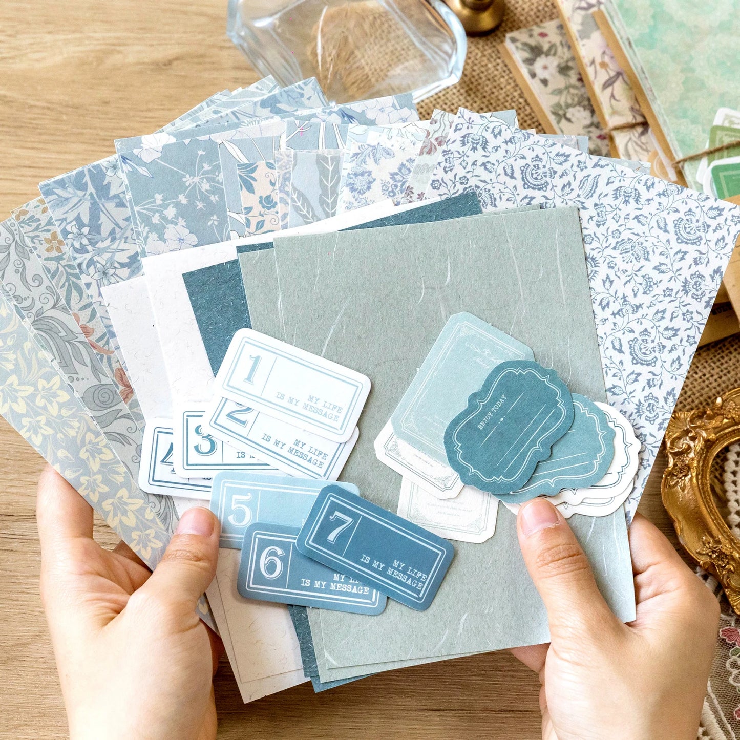 Vintage Floral Scrapbook Craft Paper Pack