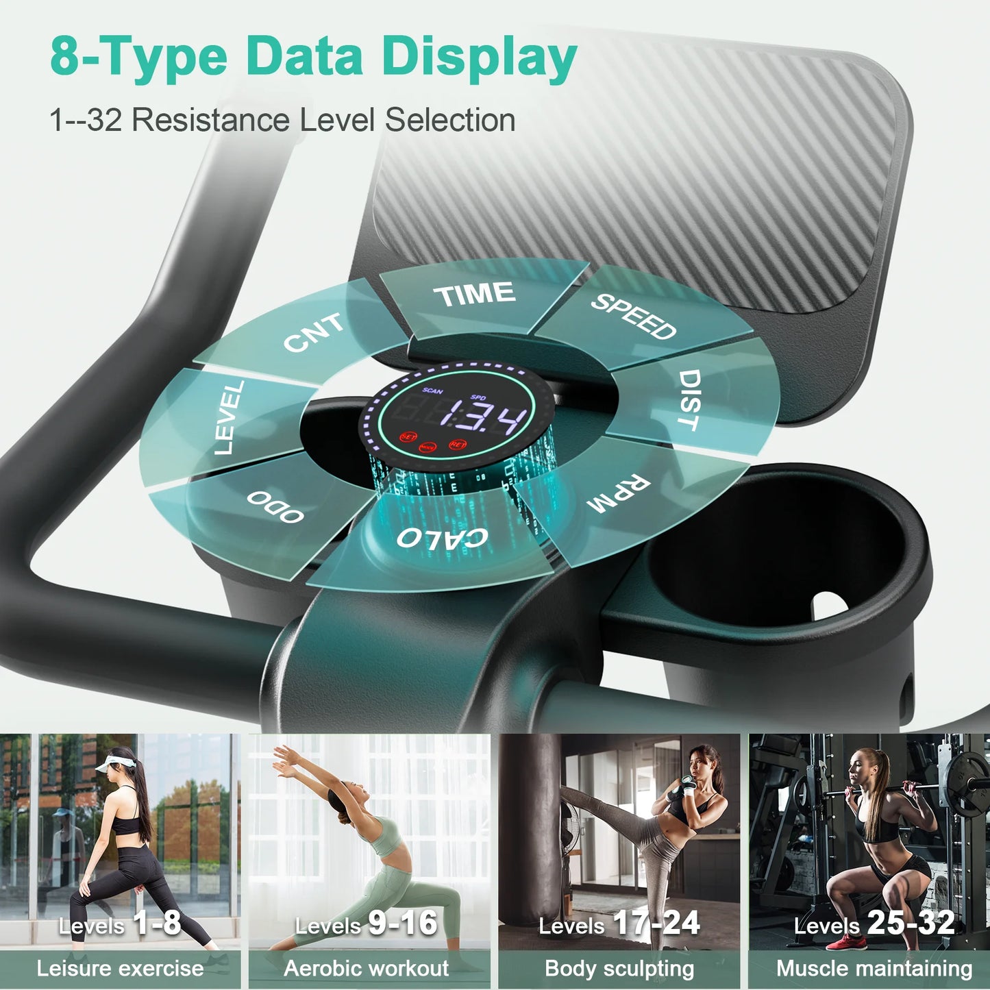 32-Level Magnetic Resistance Exercise Bike