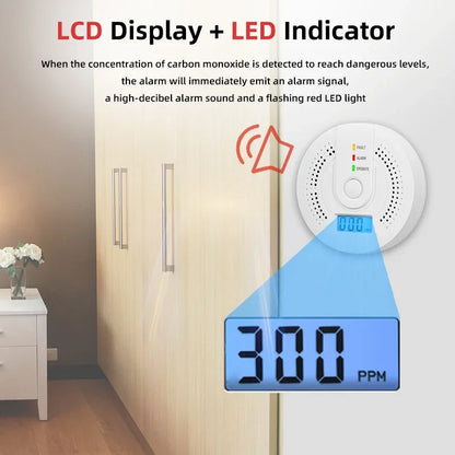 Independent Carbon Monoxide (CO) Alarm Detector with LCD