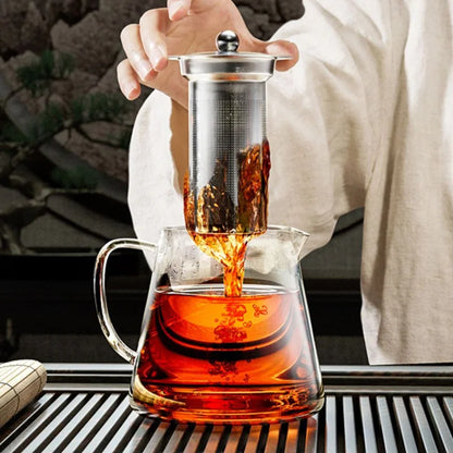 Heat-Resistant Glass Teapot with Stainless Steel Infuser