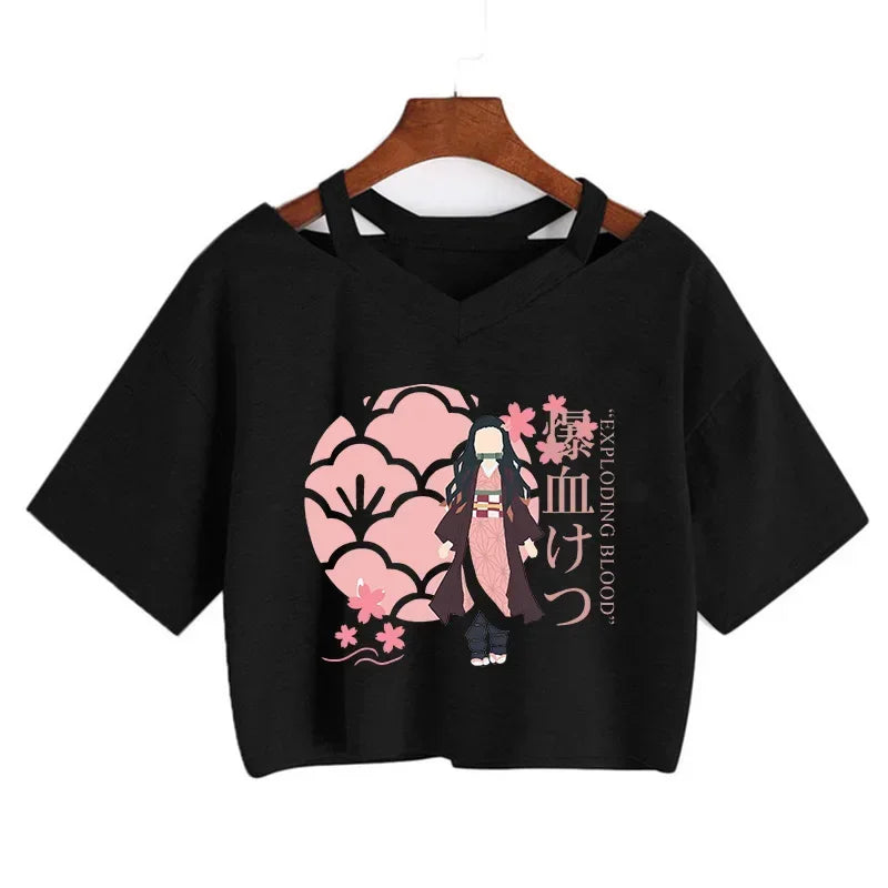 Demon Slayer Nezuko Women’s Anime Crop T-Shirt