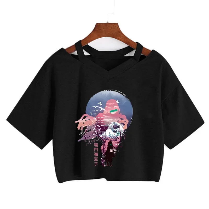 Demon Slayer Nezuko Women’s Anime Crop T-Shirt