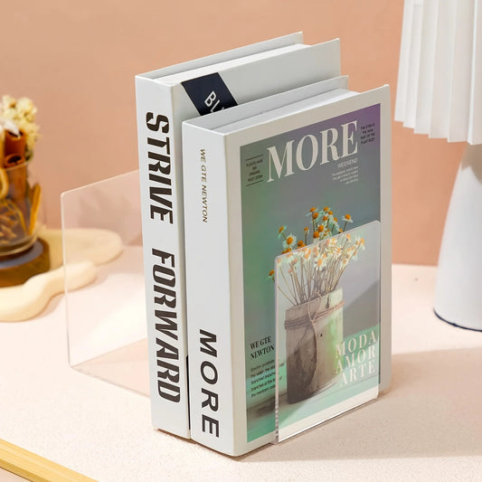 Acrylic Bookends Stand – Desktop Storage Rack