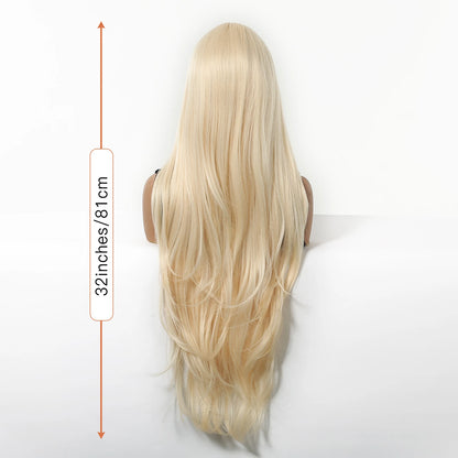 Long Golden Blonde Wavy Synthetic Wig