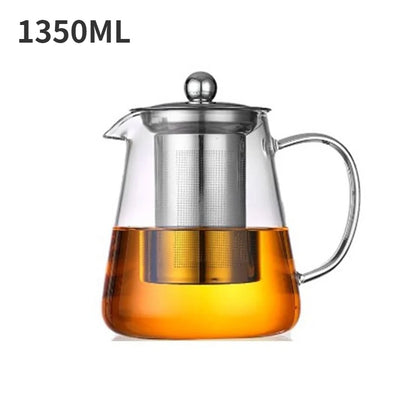 Heat-Resistant Glass Teapot with Stainless Steel Infuser