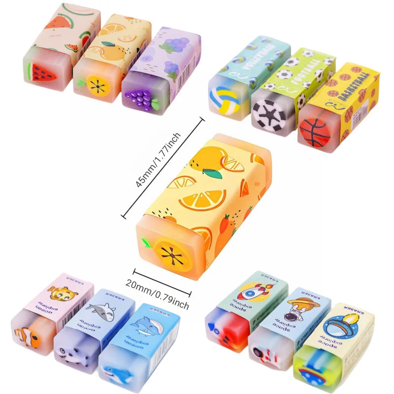 Cute Fruit & Animal Scented Erasers