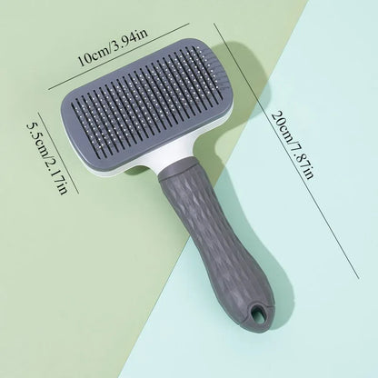 Dual-Use Self-Cleaning Pet Grooming Brush