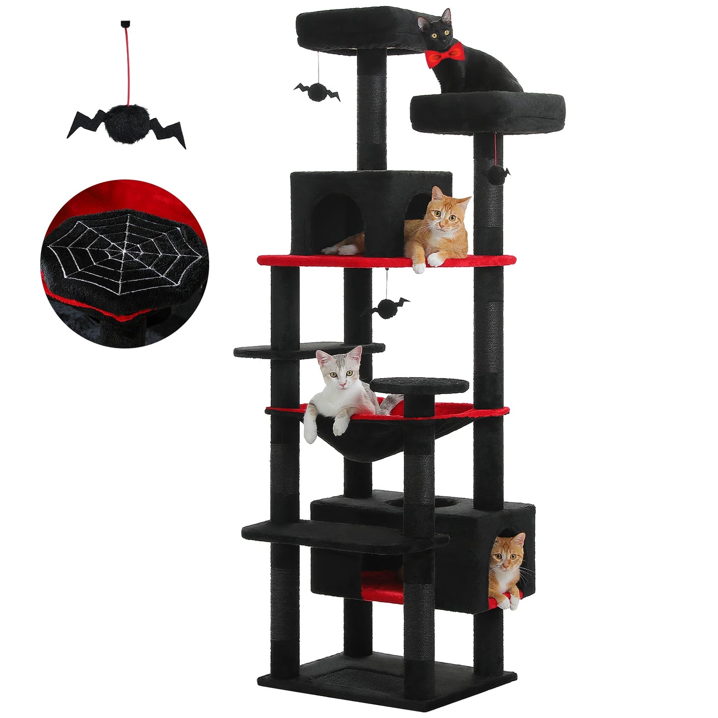 Cat Tree Tower with Scratching Posts & Hammock