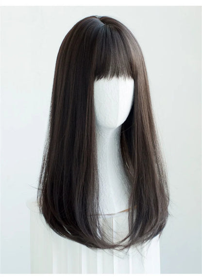 Korea JK Girl Synthetic Cosplay Wig with Air Bangs