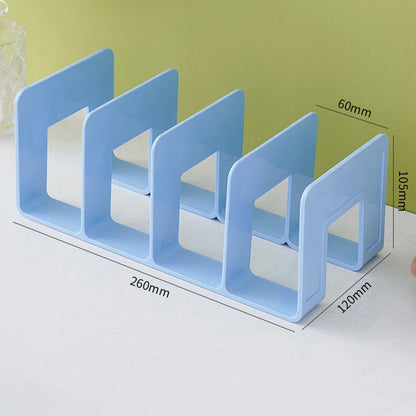 4-Compartment ABS Book Organizer Rack