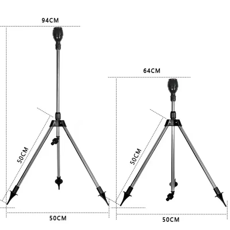 360° Rotating Tripod Garden Sprinkler with Telescopic Support