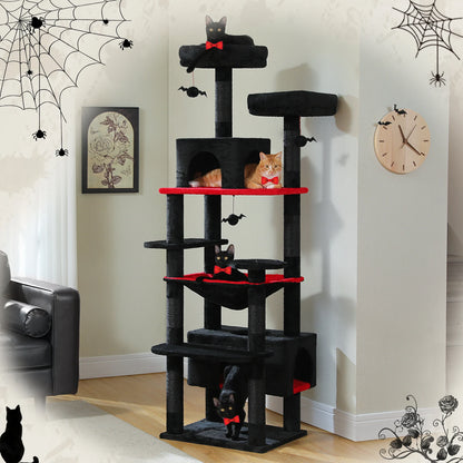 Cat Tree Tower with Scratching Posts & Hammock