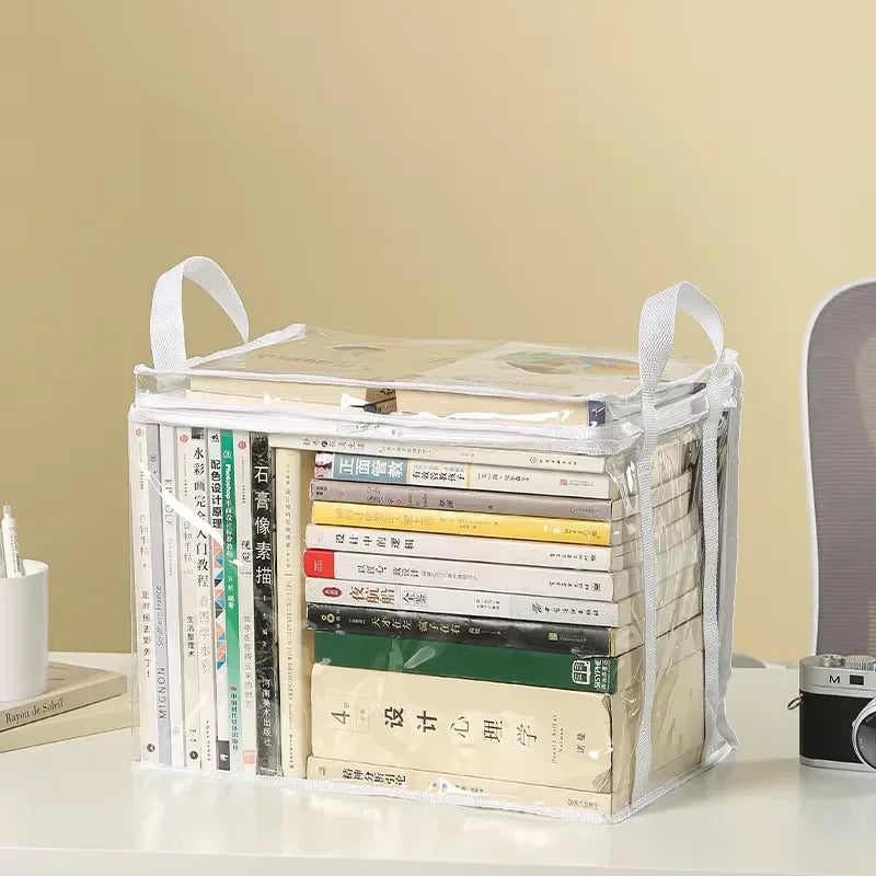 Foldable Transparent Book Storage Organizer Box