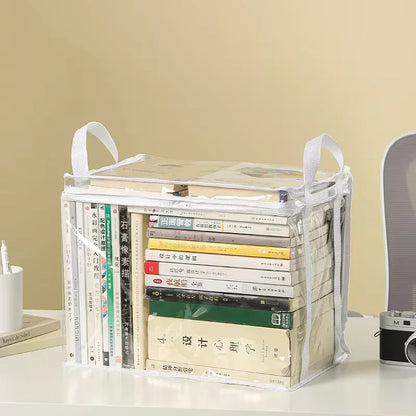 Foldable Transparent Book Storage Organizer Box