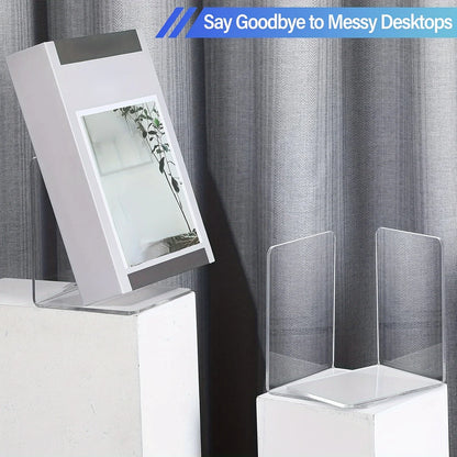 Acrylic Bookends Stand – Desktop Storage Rack