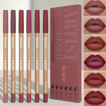 Velvet Matte Long-Lasting Lip Liner Pencil Set