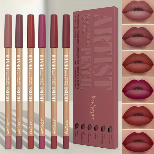 Velvet Matte Long-Lasting Lip Liner Pencil Set